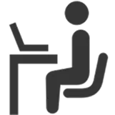 パソコンで情報収集する人のアイコン